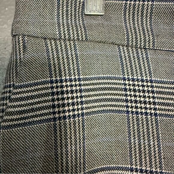 Halogen Plaid Wide Leg Work Pants Elastic Waist Black Grey Blue - Picture 4 of 10